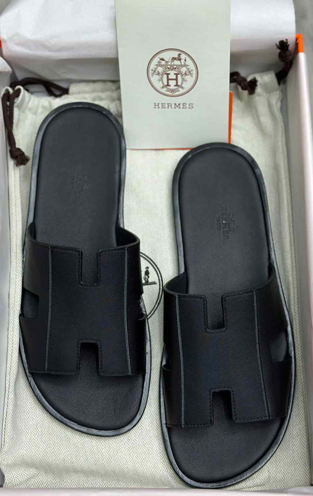 Hermes Leather Black Color Sandals