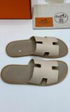 Hermes Mens Slide Sandals in White-H-115