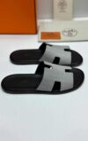 Street Style Plain Leather Grey Logo Sandals SKU H-110