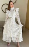 Aliyah Lace Butterfly Sleeve Midi Dress
