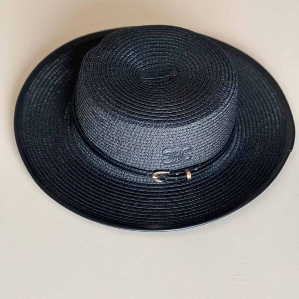 Straw Hat Designer Black Hat Cap