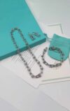Tiffany Style Silver Necklace Set