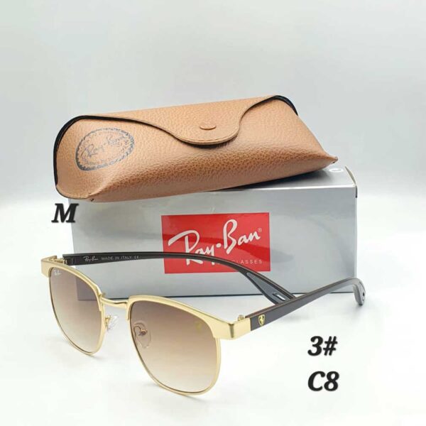Golden Brown Gradient Sunglasses-3#C8