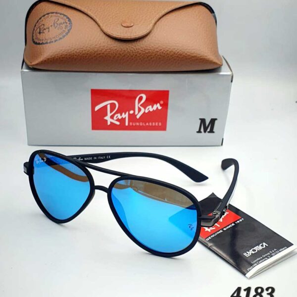 Matte Black Blue Mirror Sunglasses-4189S8