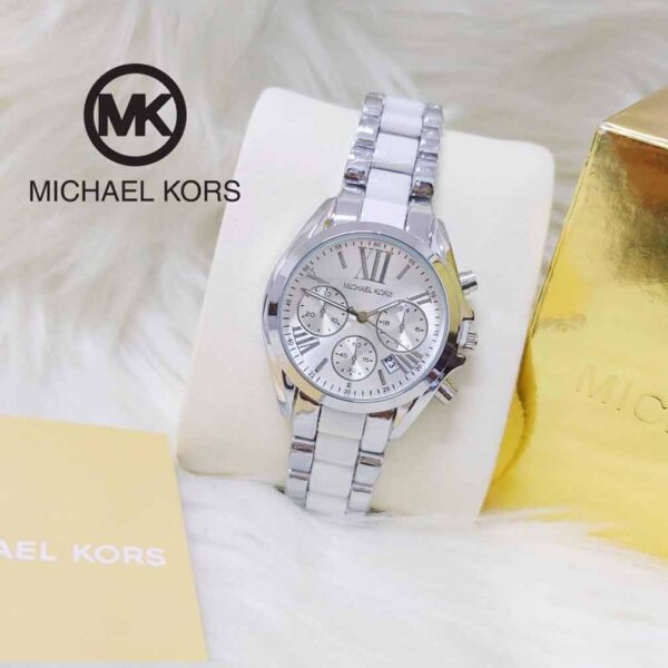 Silver-White Ceramic Strap Casual Watch-MK-WR10
