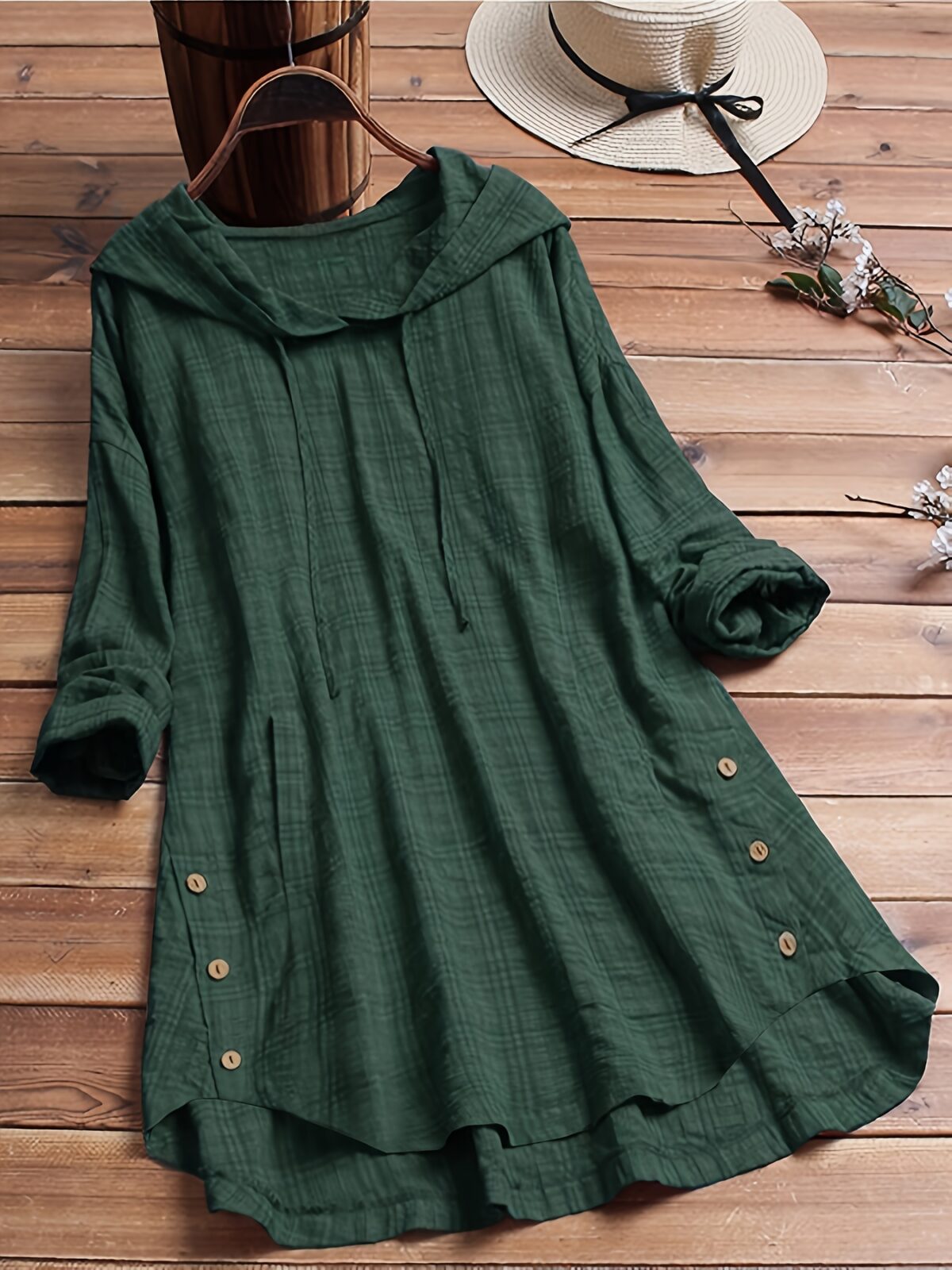 Casual Long-Sleeve Hooded Shirt - Image 4