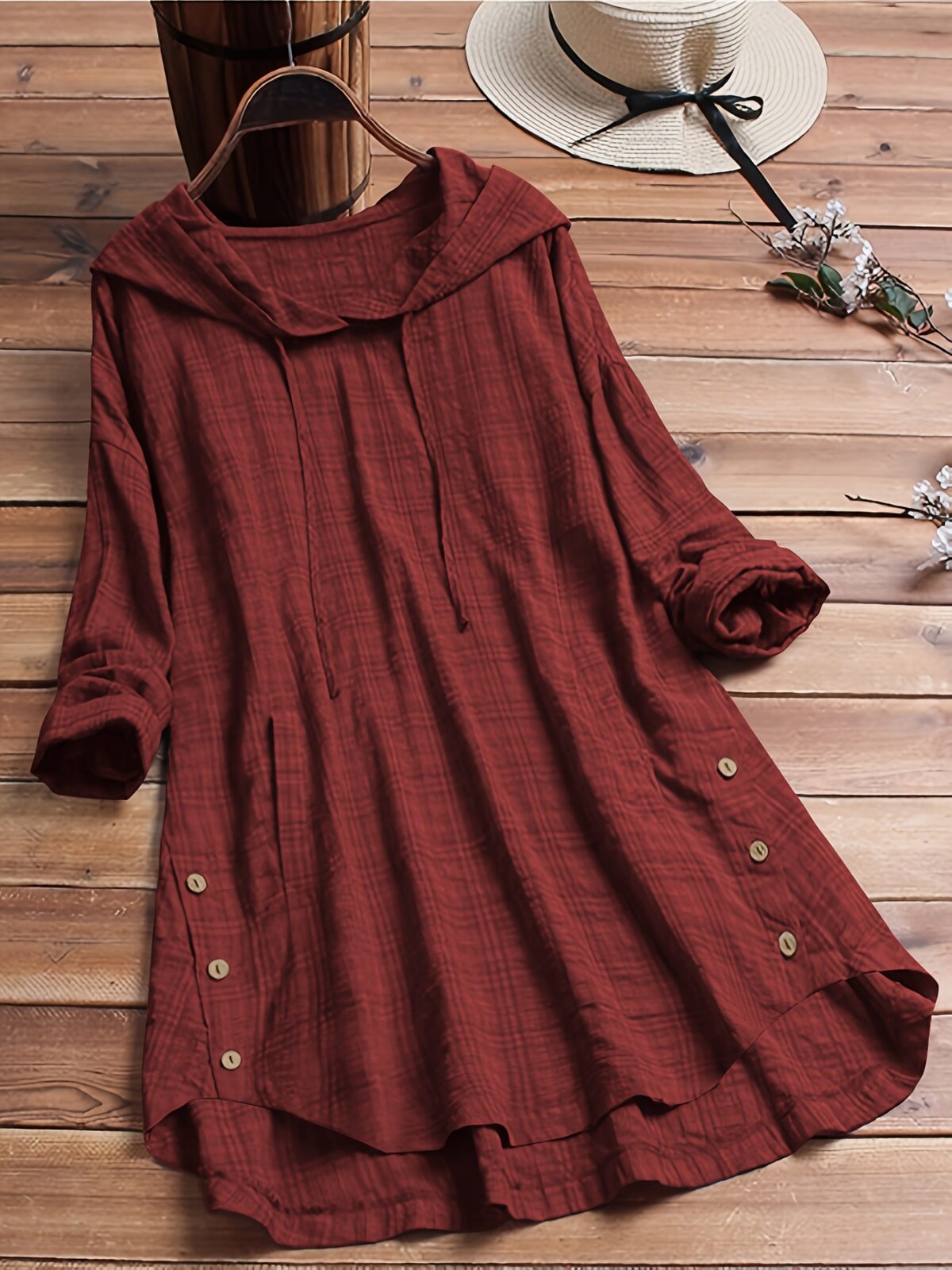 Casual Long-Sleeve Hooded Shirt - Image 3